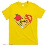 Cute Teacher School Tools Heart T-Shirt thumb 0