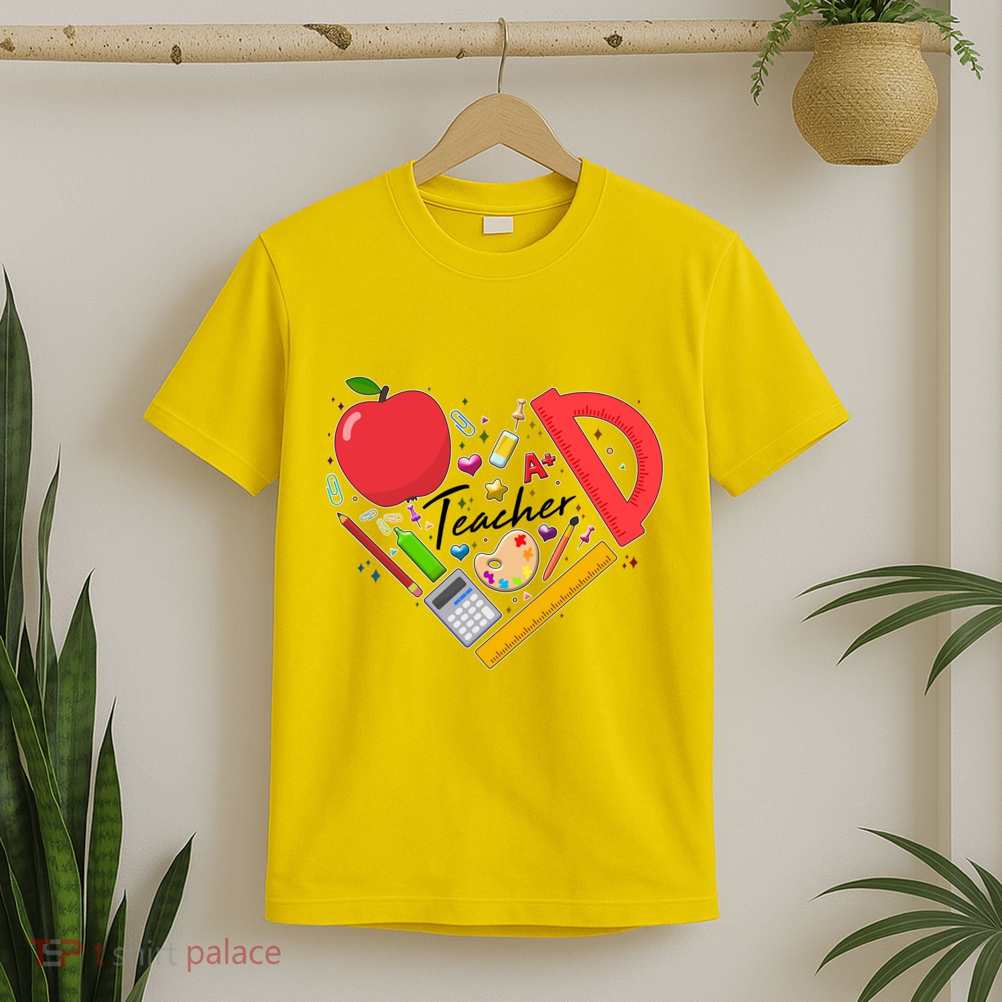 Cute Teacher School Tools Heart T-Shirt