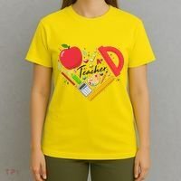 Cute Teacher School Tools Heart T-Shirt thumb 4