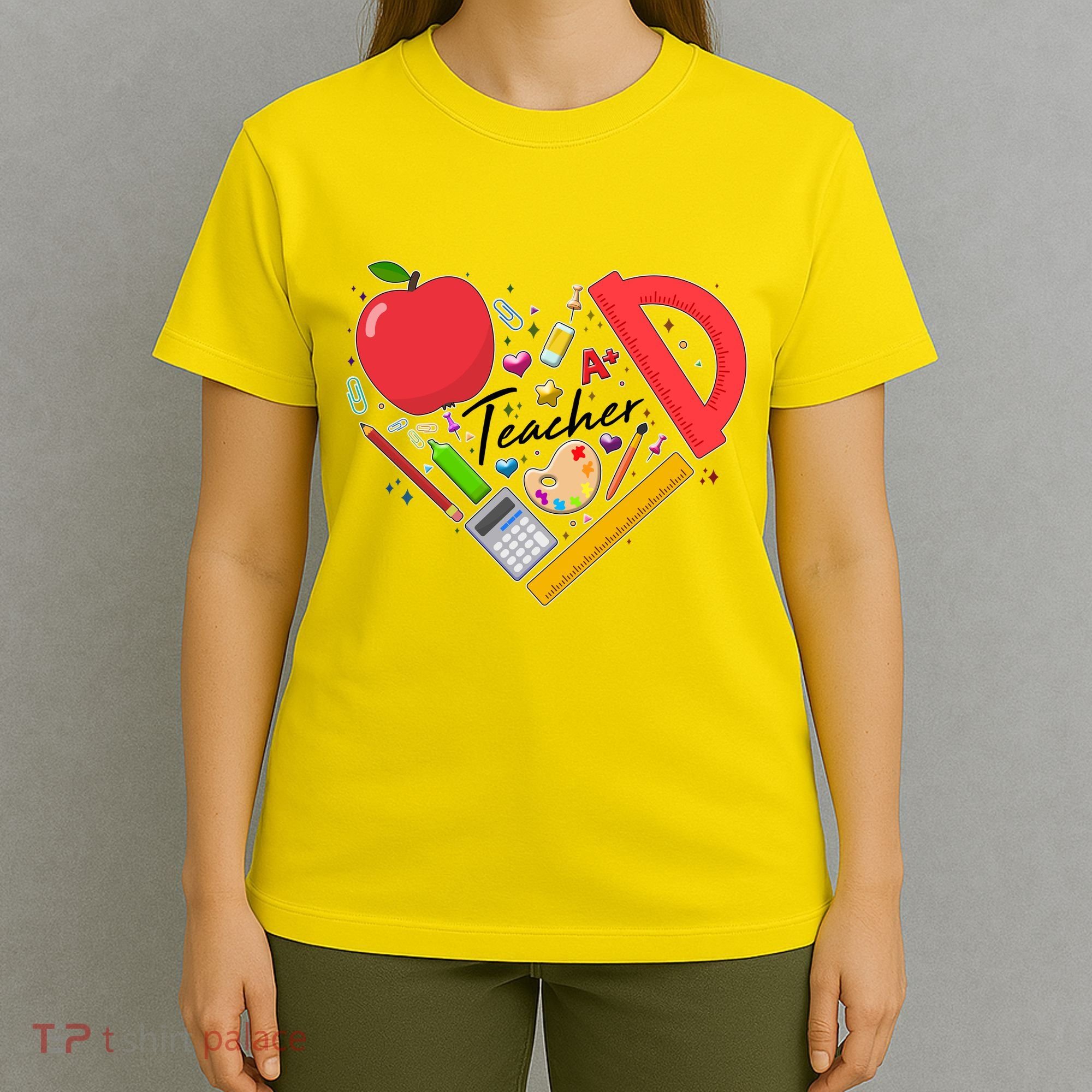 Cute Teacher School Tools Heart T-Shirt