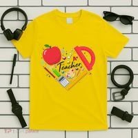 Cute Teacher School Tools Heart T-Shirt thumb 5