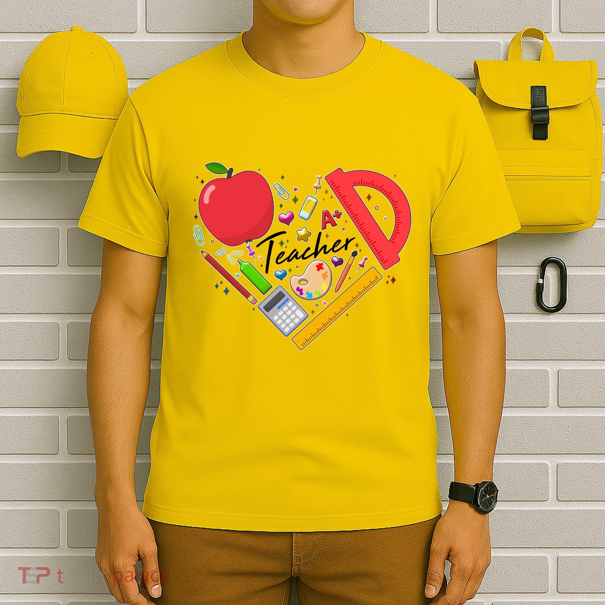 Cute Teacher School Tools Heart T-Shirt