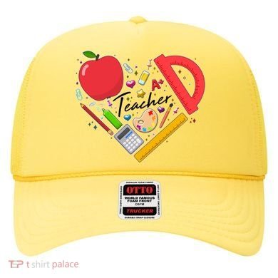 Cute Teacher School Tools Heart Hat