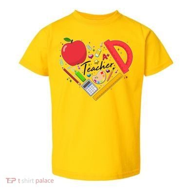Cute Teacher School Tools Heart Toddler T-Shirt