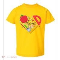 Cute Teacher School Tools Heart Toddler T-Shirt thumb 0