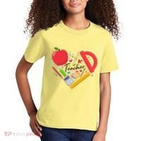 Cute Teacher School Tools Heart Kids T-Shirt thumb 2