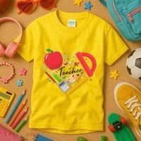 Cute Teacher School Tools Heart Kids T-Shirt thumb 3