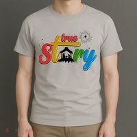 Christmas True Story Christian Nativity Scene T-Shirt thumb 3