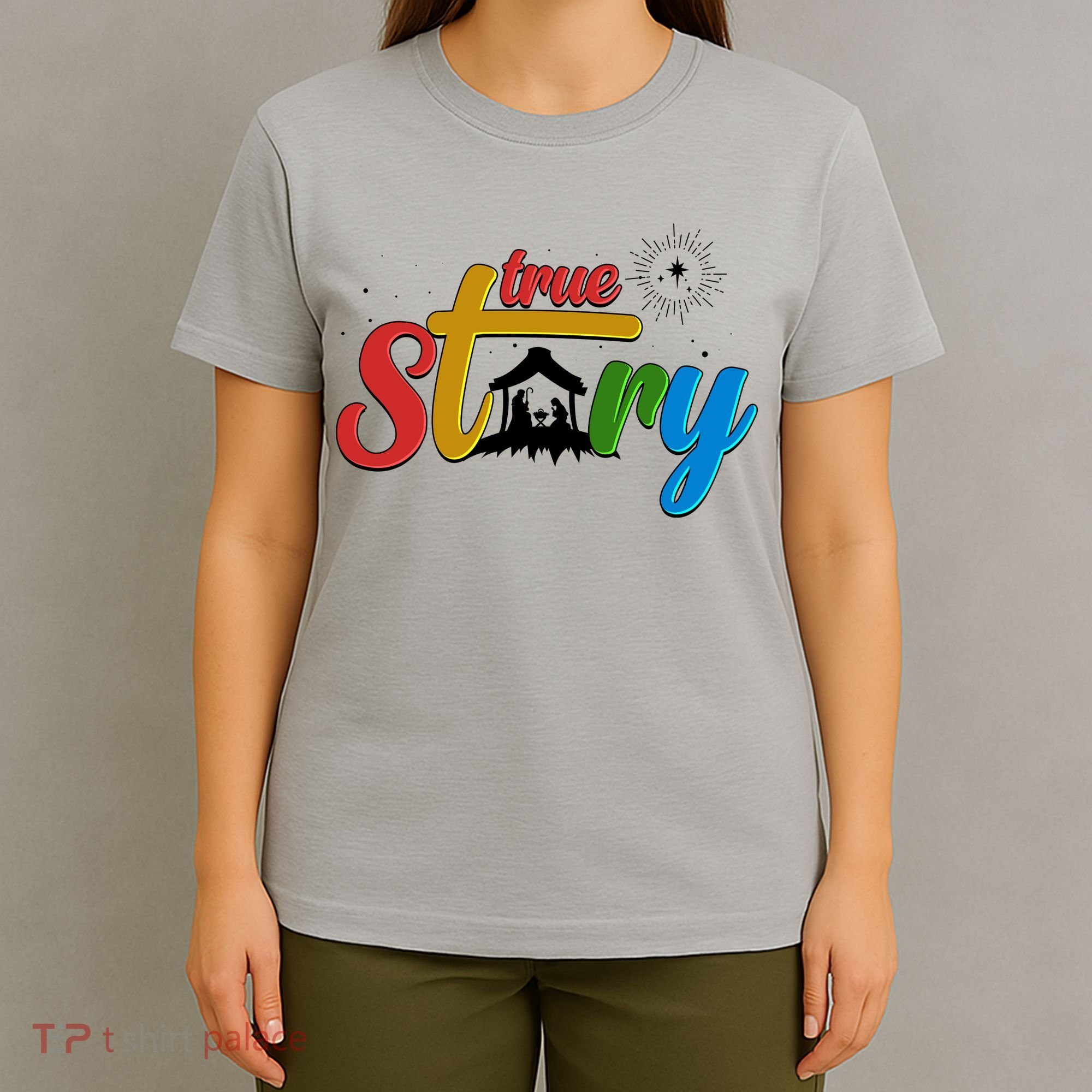 Christmas True Story Christian Nativity Scene T-Shirt