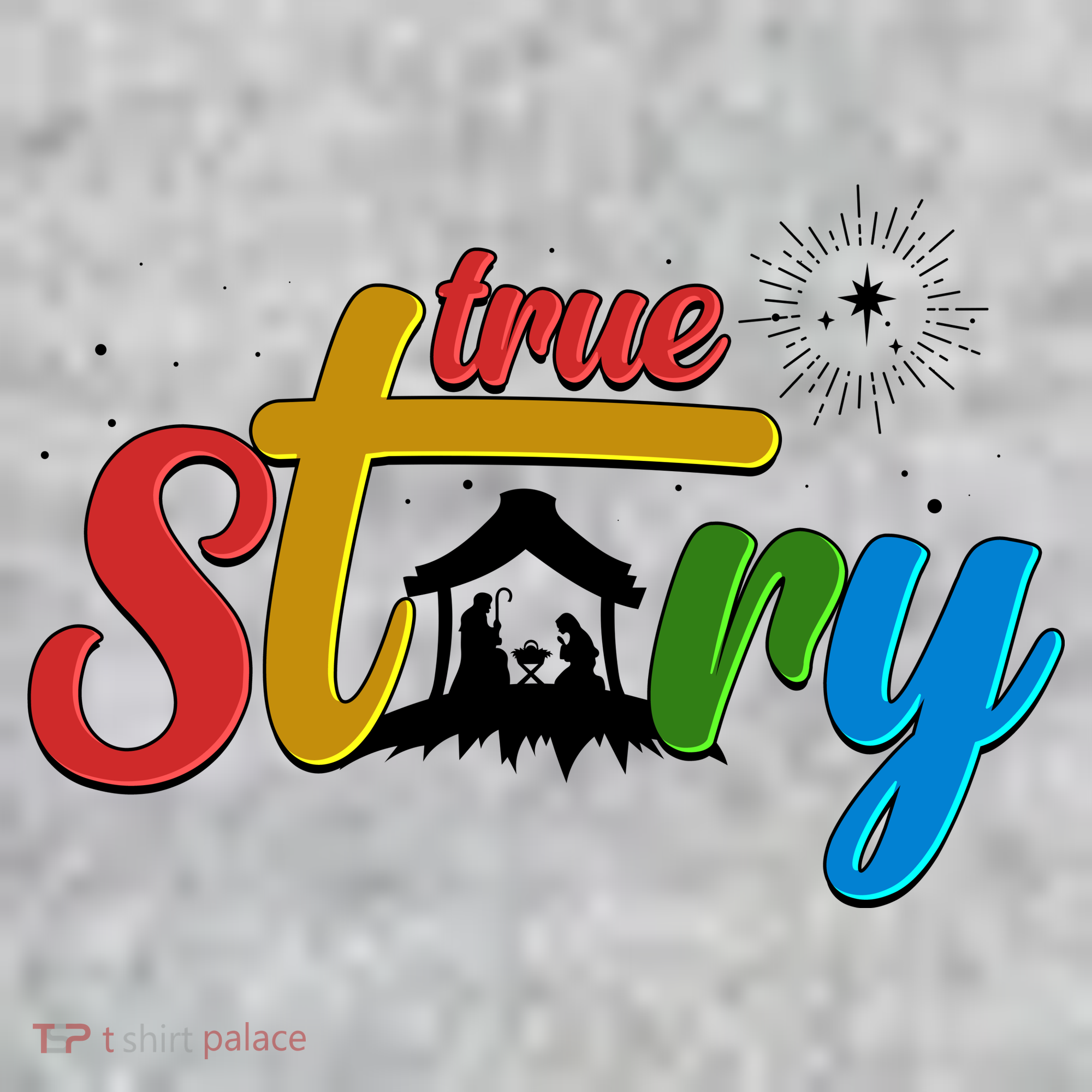 Christmas True Story Christian Nativity Scene T-Shirt