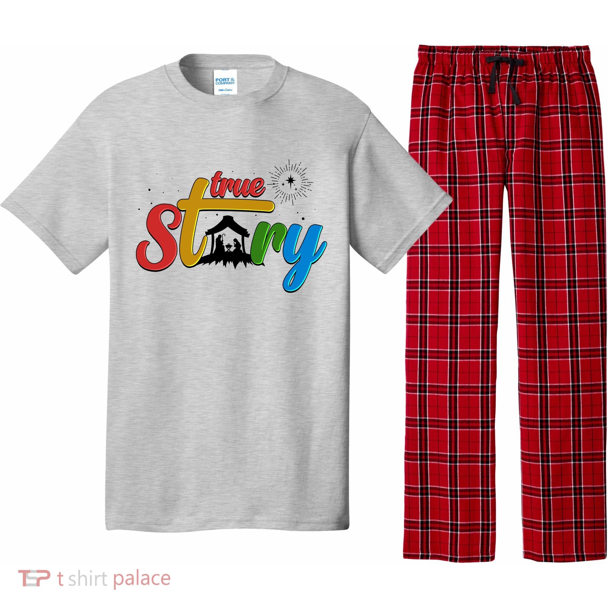 Christmas True Story Christian Nativity Scene Pajama Set