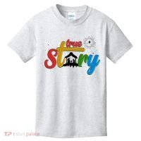 Christmas True Story Christian Nativity Scene Kids T-Shirt thumb 0
