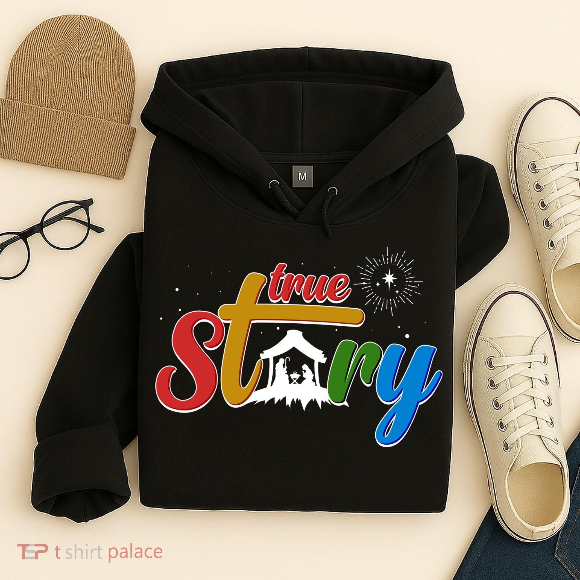 Christmas True Story Christian Nativity Scene Hoodie