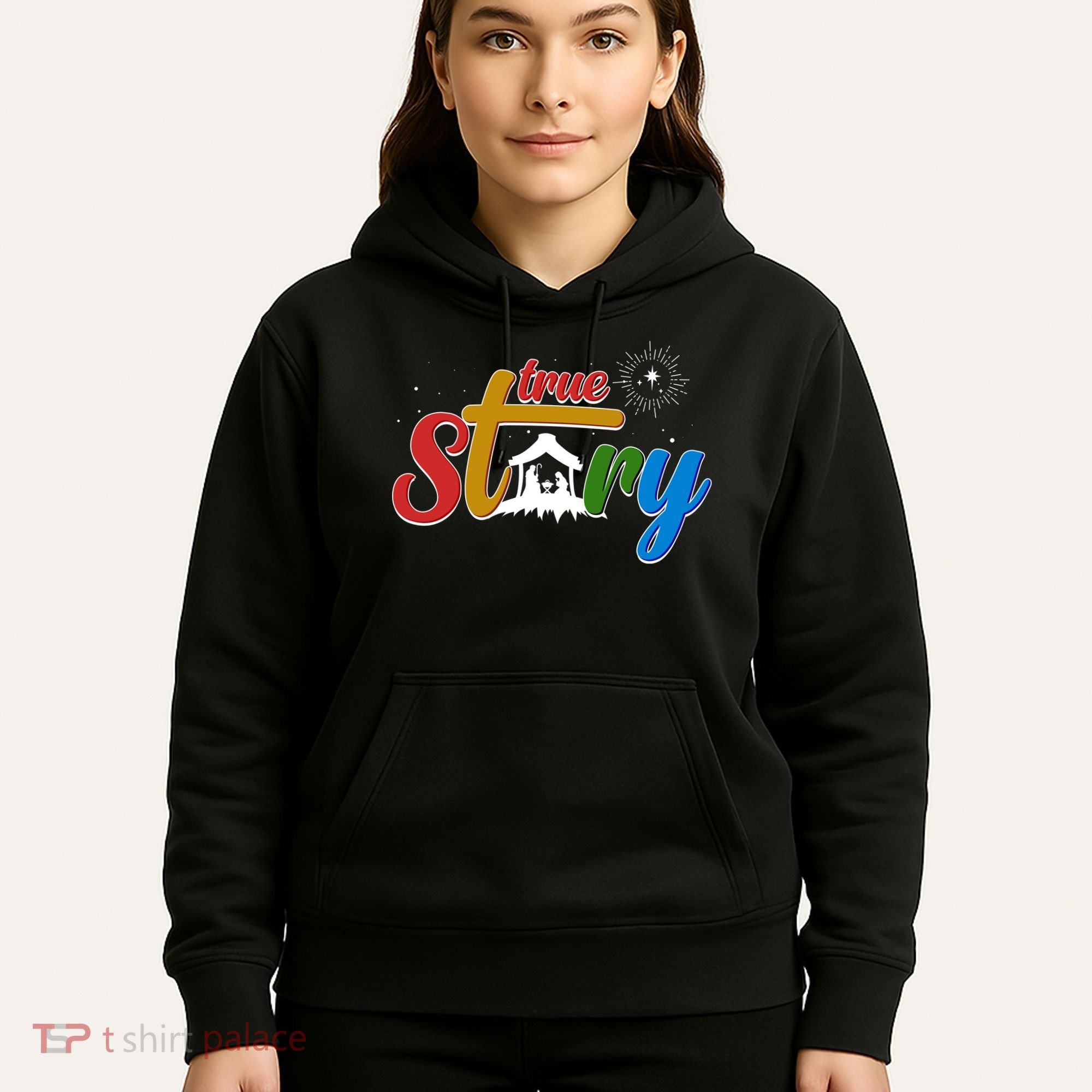 Christmas True Story Christian Nativity Scene Hoodie