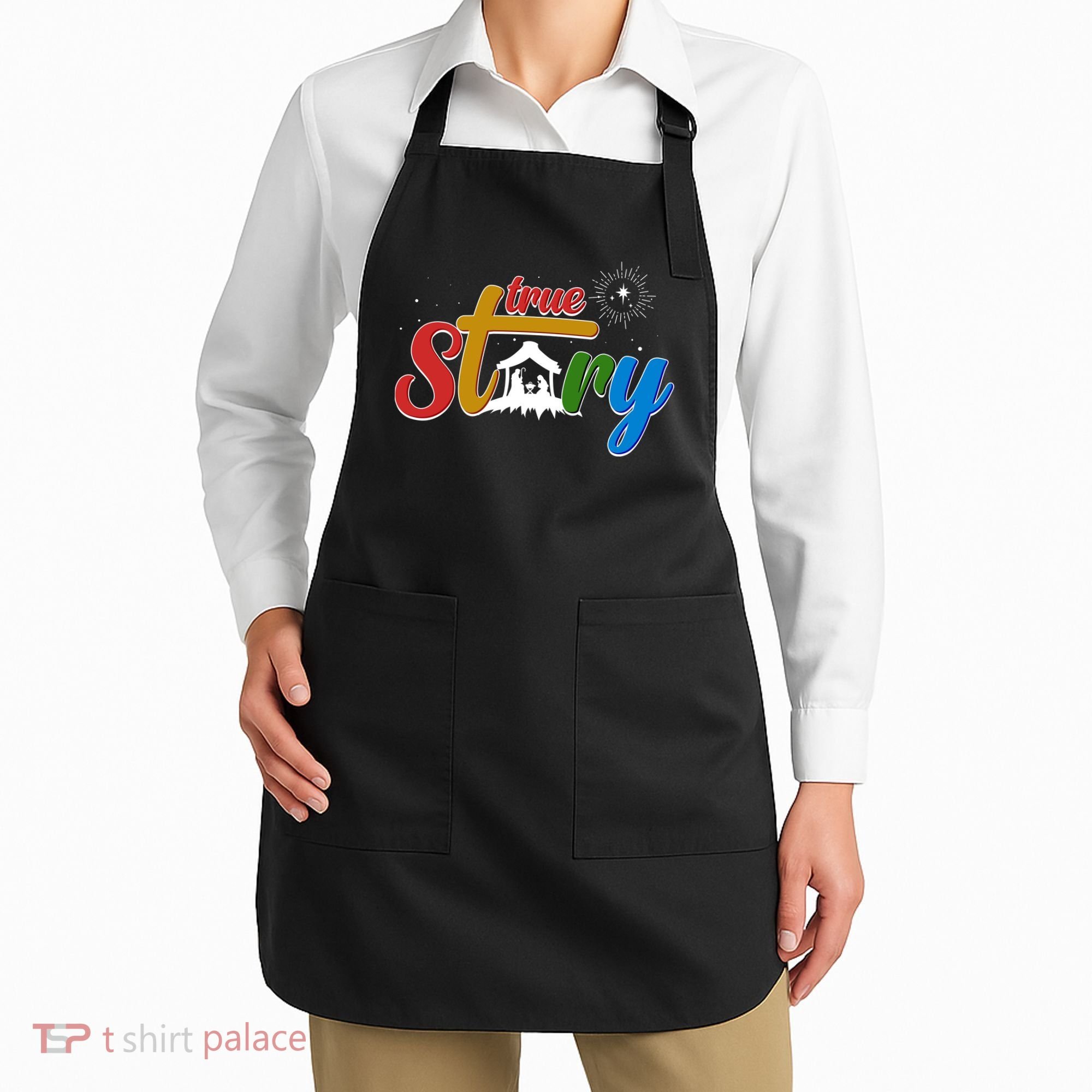 Christmas True Story Christian Nativity Scene Apron
