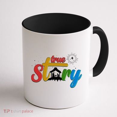 Christmas True Story Christian Nativity Scene Coffee Mug back