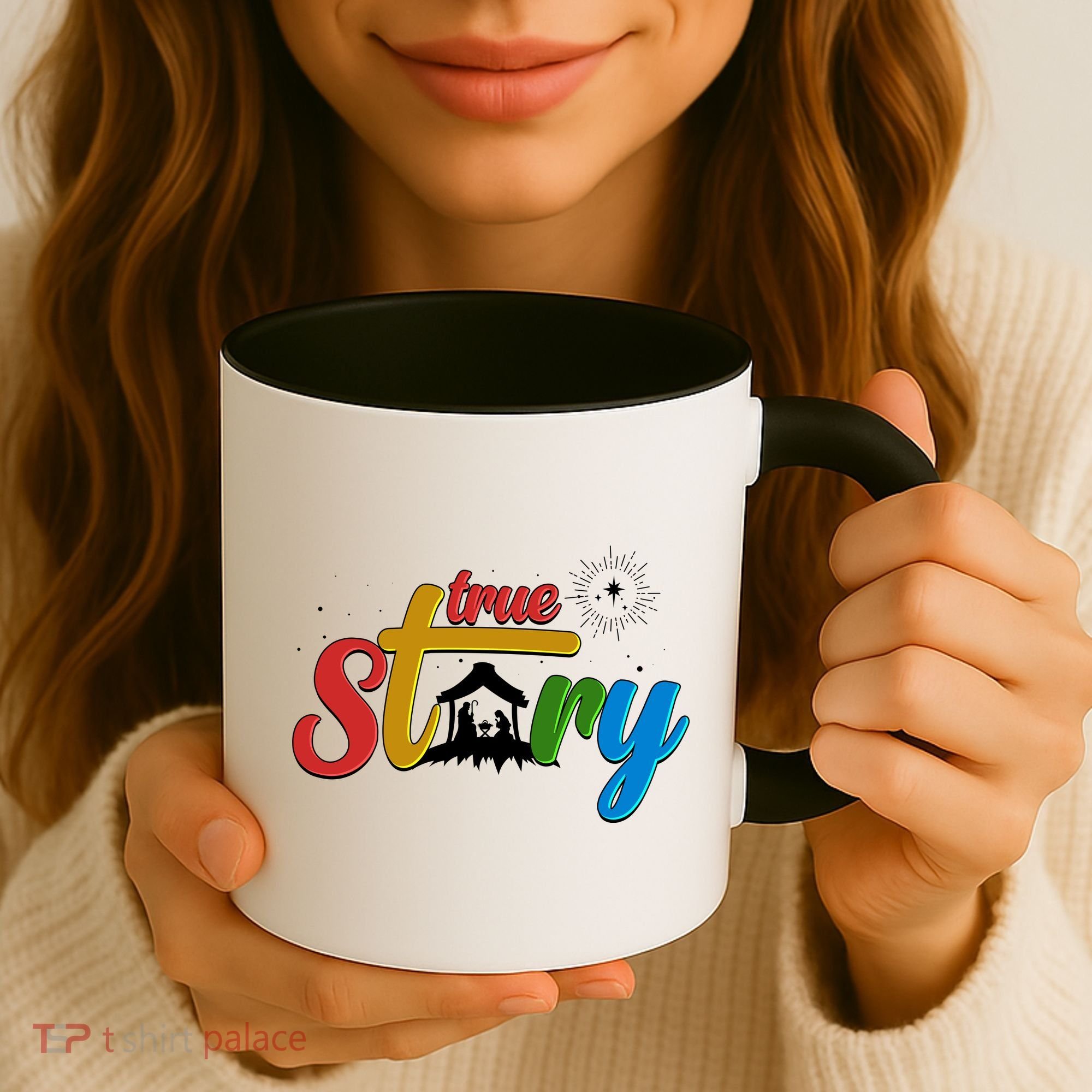 Christmas True Story Christian Nativity Scene Coffee Mug