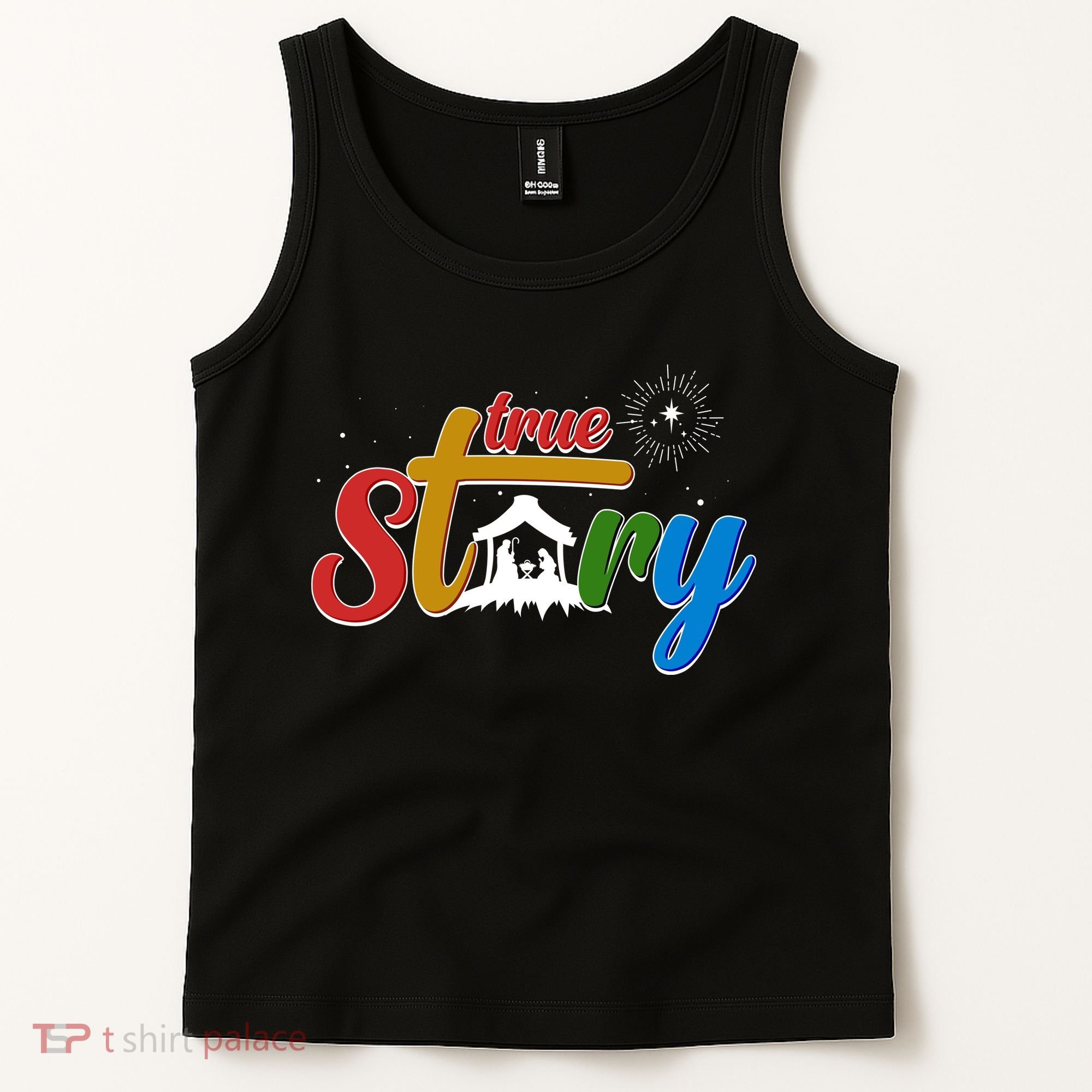 Christmas True Story Christian Nativity Scene Tank Top