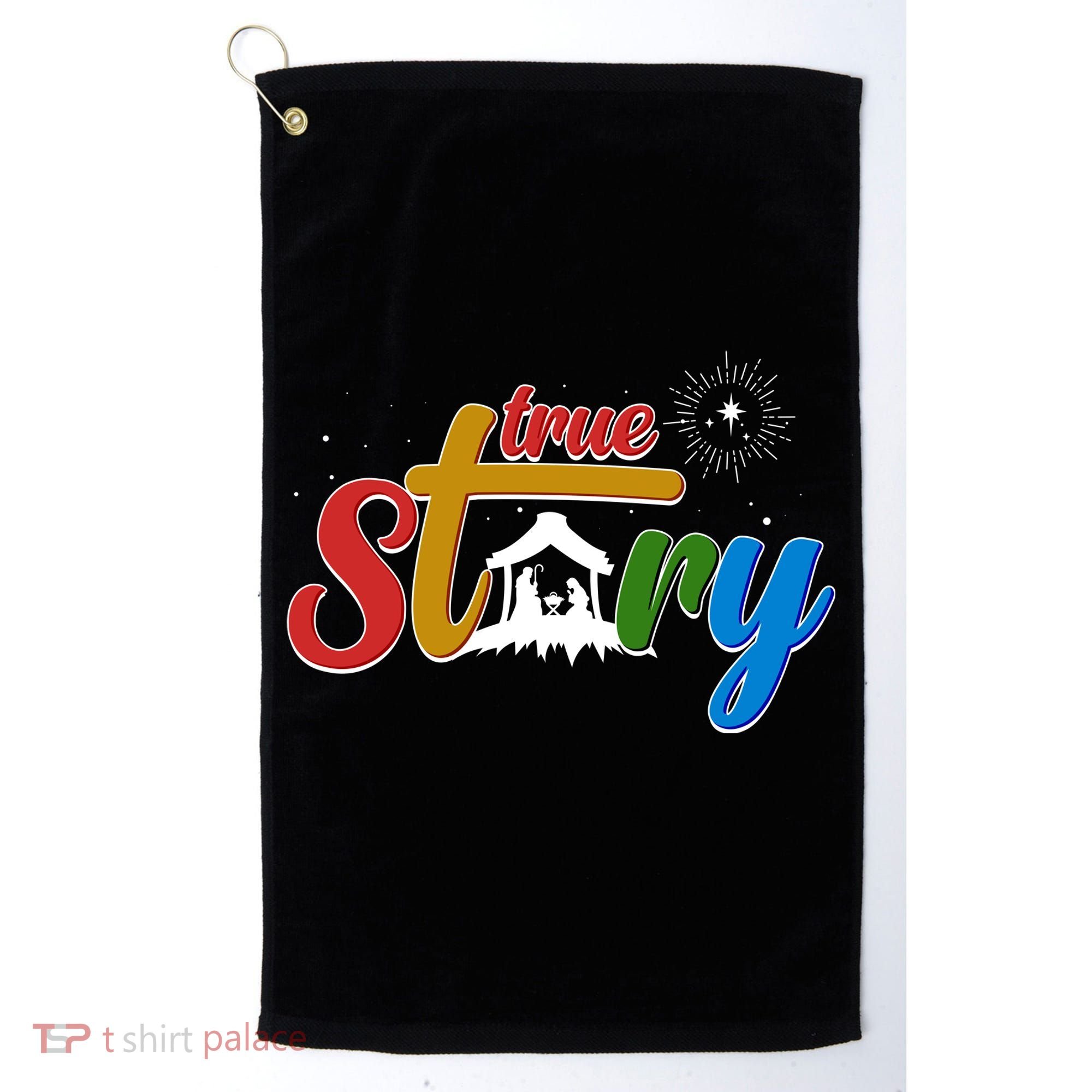 Christmas True Story Christian Nativity Scene Golf Towel