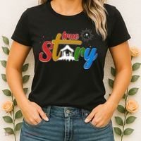 Christmas True Story Christian Nativity Scene Women's T-Shirt thumb 2
