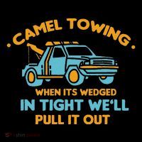 Camel Towing Successfully Pulling Out Tow Truck Button thumb 1