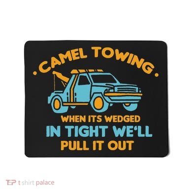 Camel Towing Successfully Pulling Out Tow Truck Mousepad
