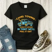 Camel Towing Successfully Pulling Out Tow Truck Women's T-Shirt thumb 3