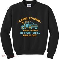 Camel Towing Successfully Pulling Out Tow Truck Kids Sweatshirt thumb 0