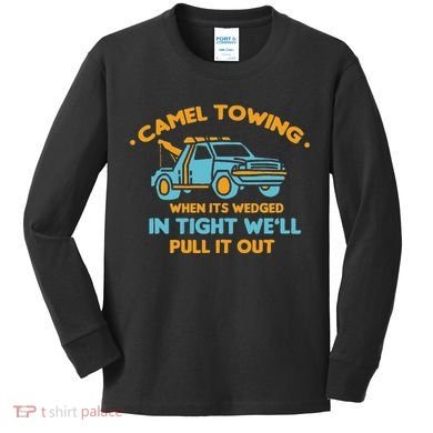 Camel Towing Successfully Pulling Out Tow Truck Kids Long Sleeve Shirt