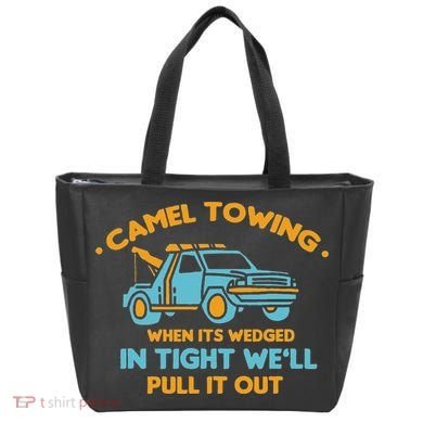 Camel Towing Successfully Pulling Out Tow Truck Tote Bag