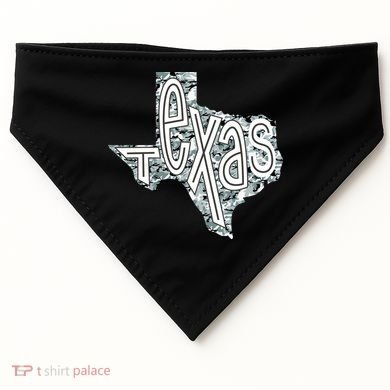 Camouflage Texas State Logo USA-Made Doggie Bandana