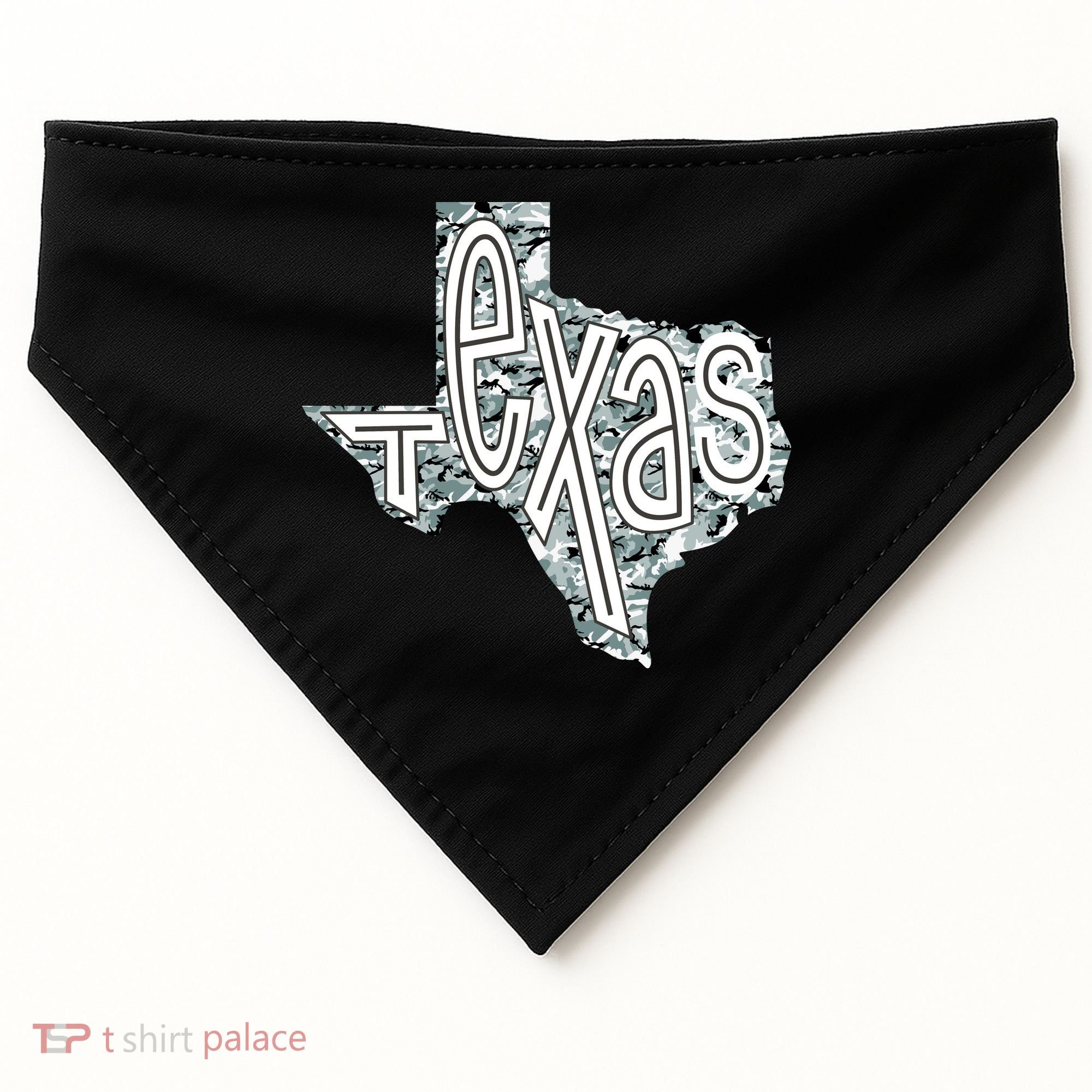 Camouflage Texas State Logo USA-Made Doggie Bandana