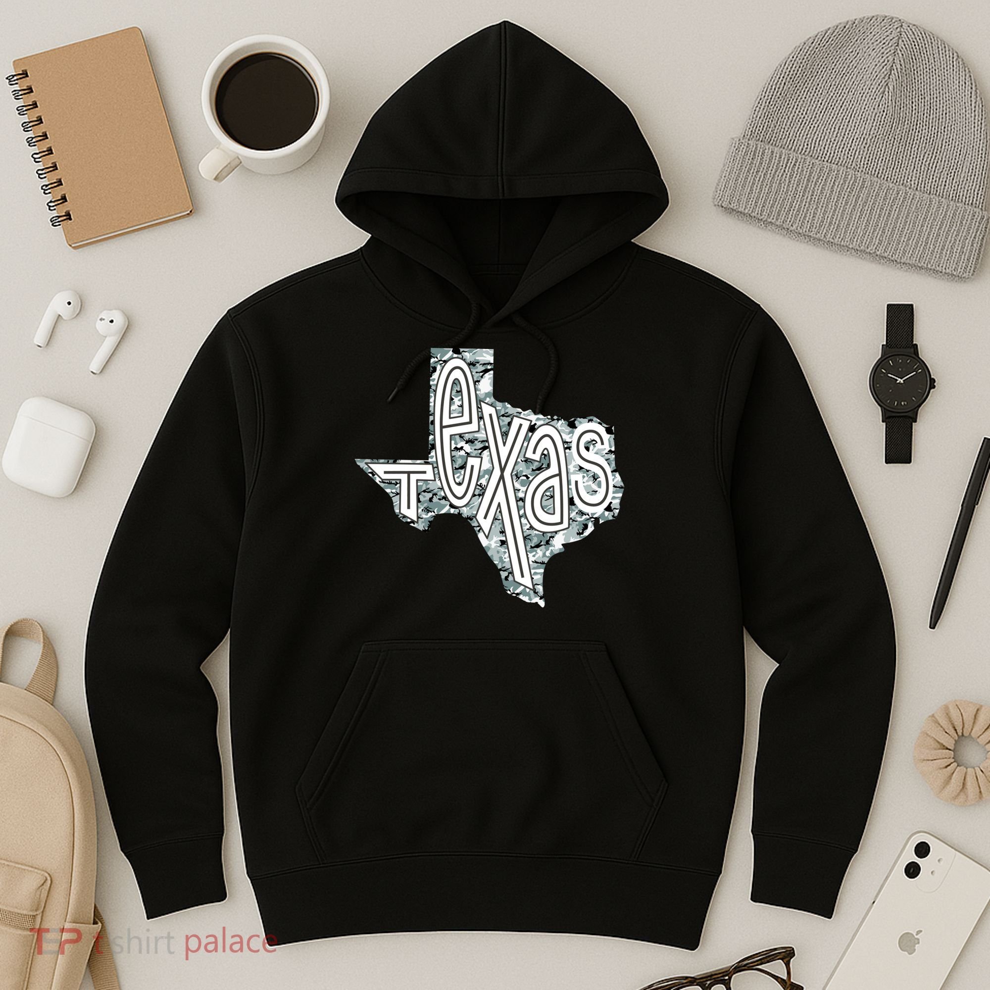 Camouflage Texas State Logo Hoodie