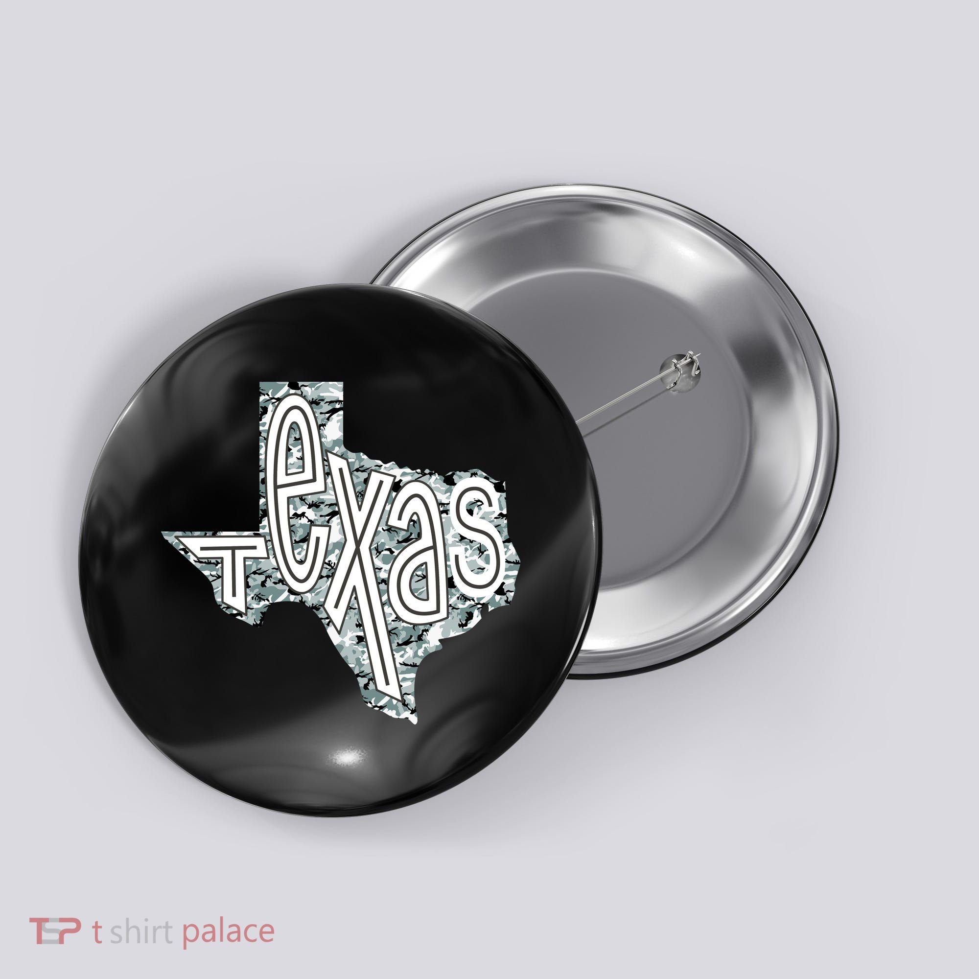 Camouflage Texas State Logo Button