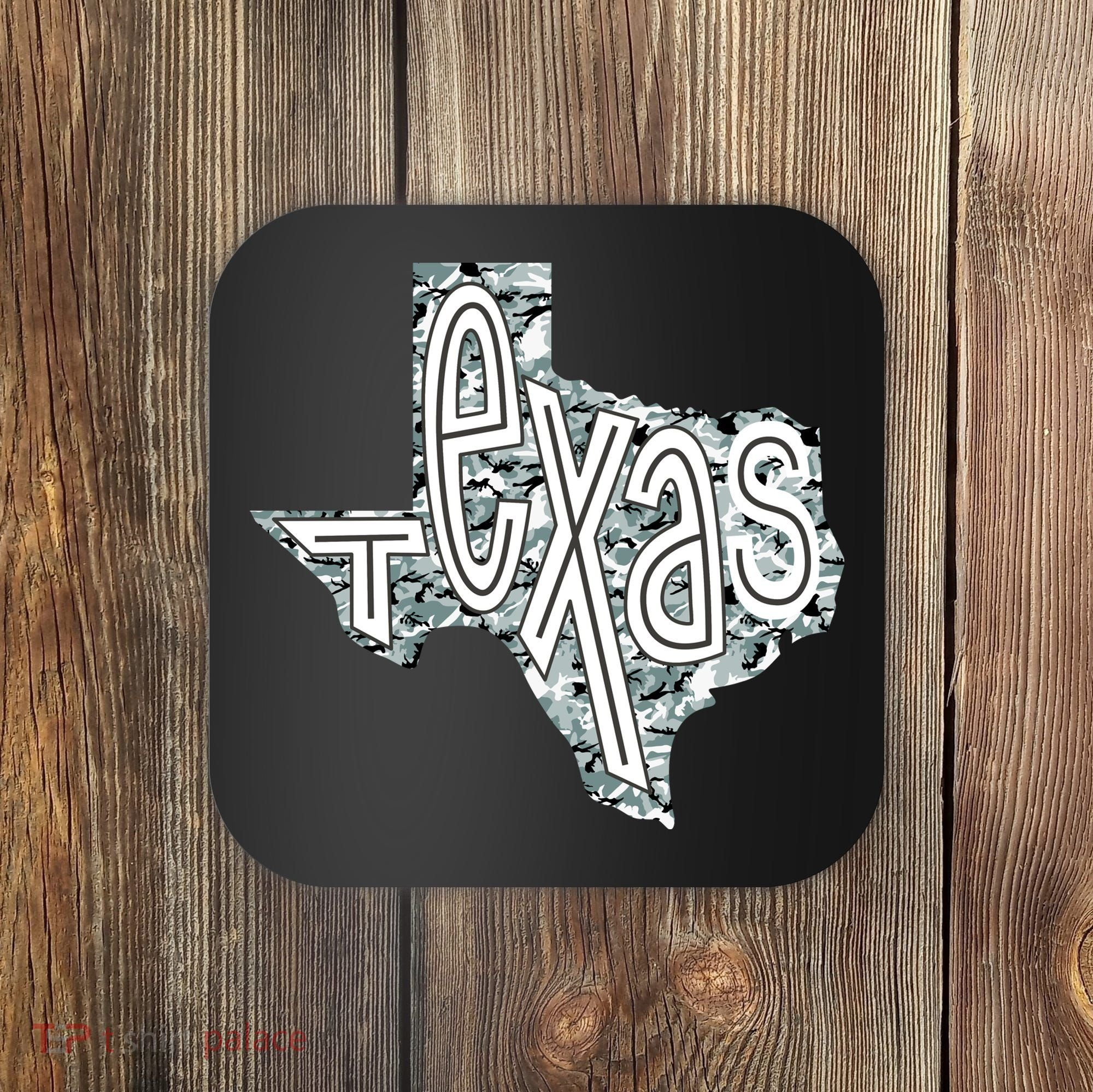 Camouflage Texas State Logo Coaster