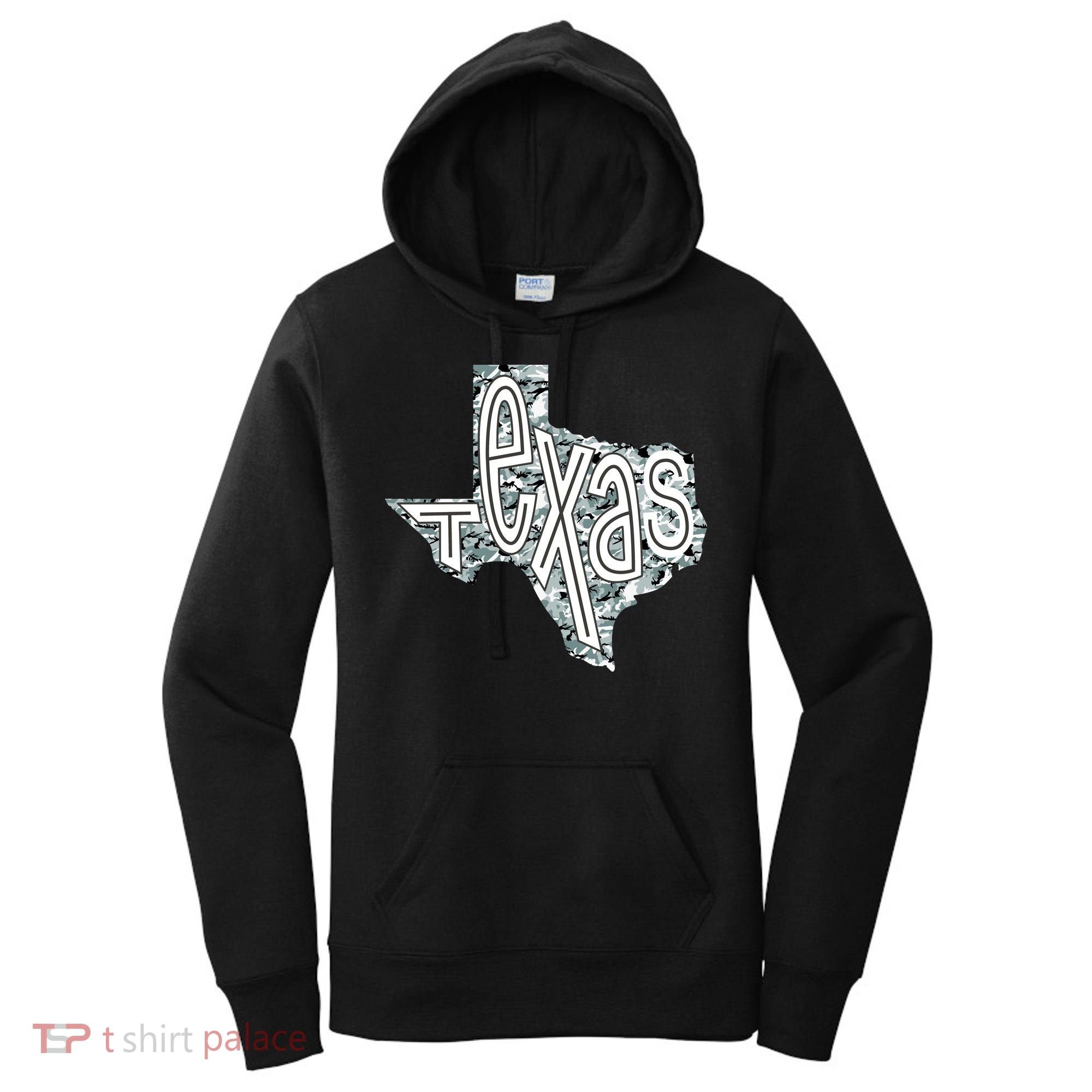 Camouflage Texas State Logo Women's Hoodie