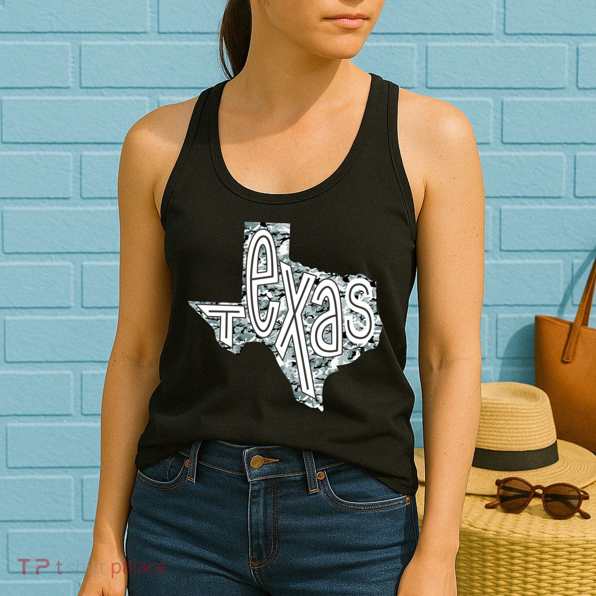 Camouflage Texas State Logo Women's Tank Top