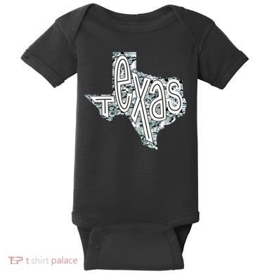 Camouflage Texas State Logo Baby Bodysuit