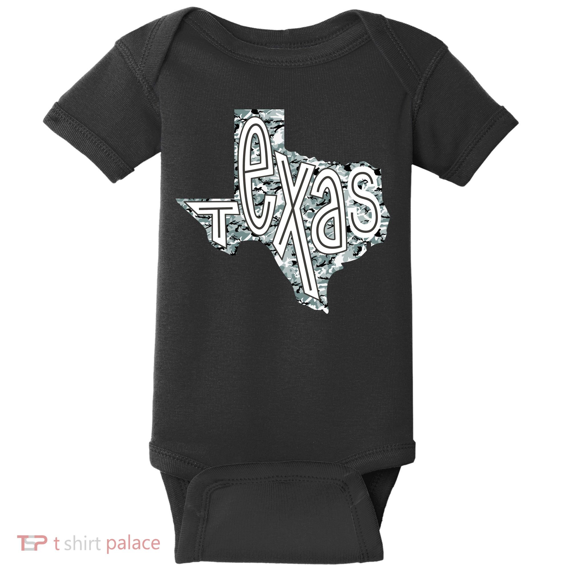 Camouflage Texas State Logo Baby Bodysuit