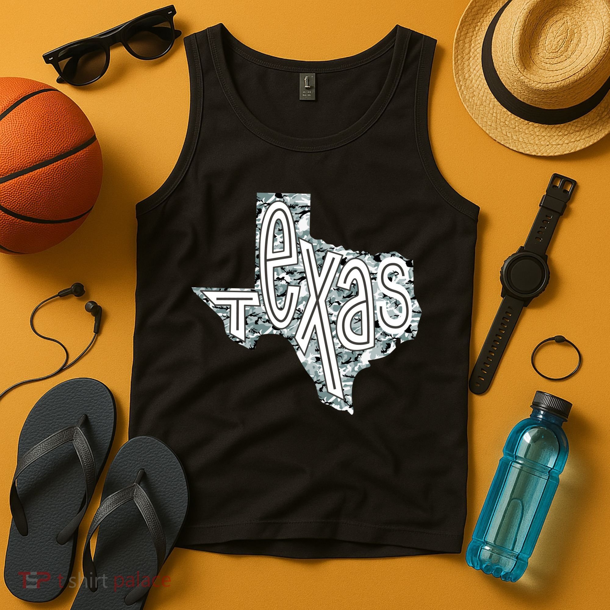 Camouflage Texas State Logo Tank Top
