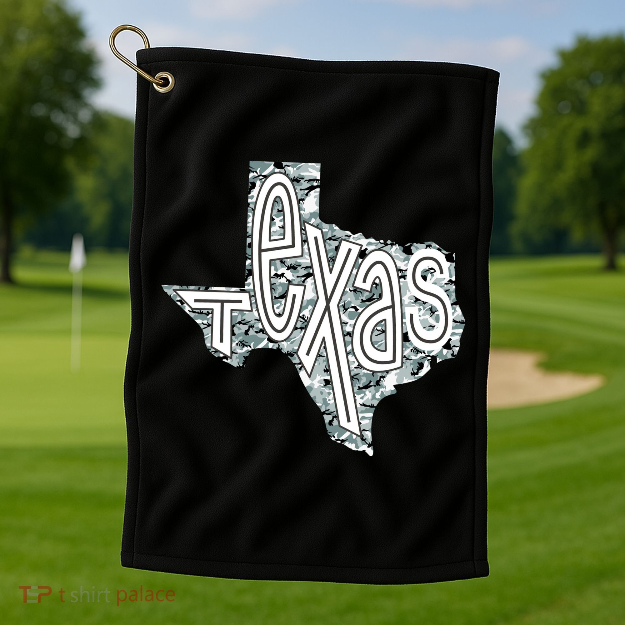 Camouflage Texas State Logo Golf Towel