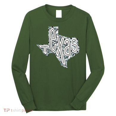 Camouflage Texas State Logo Long Sleeve Shirt