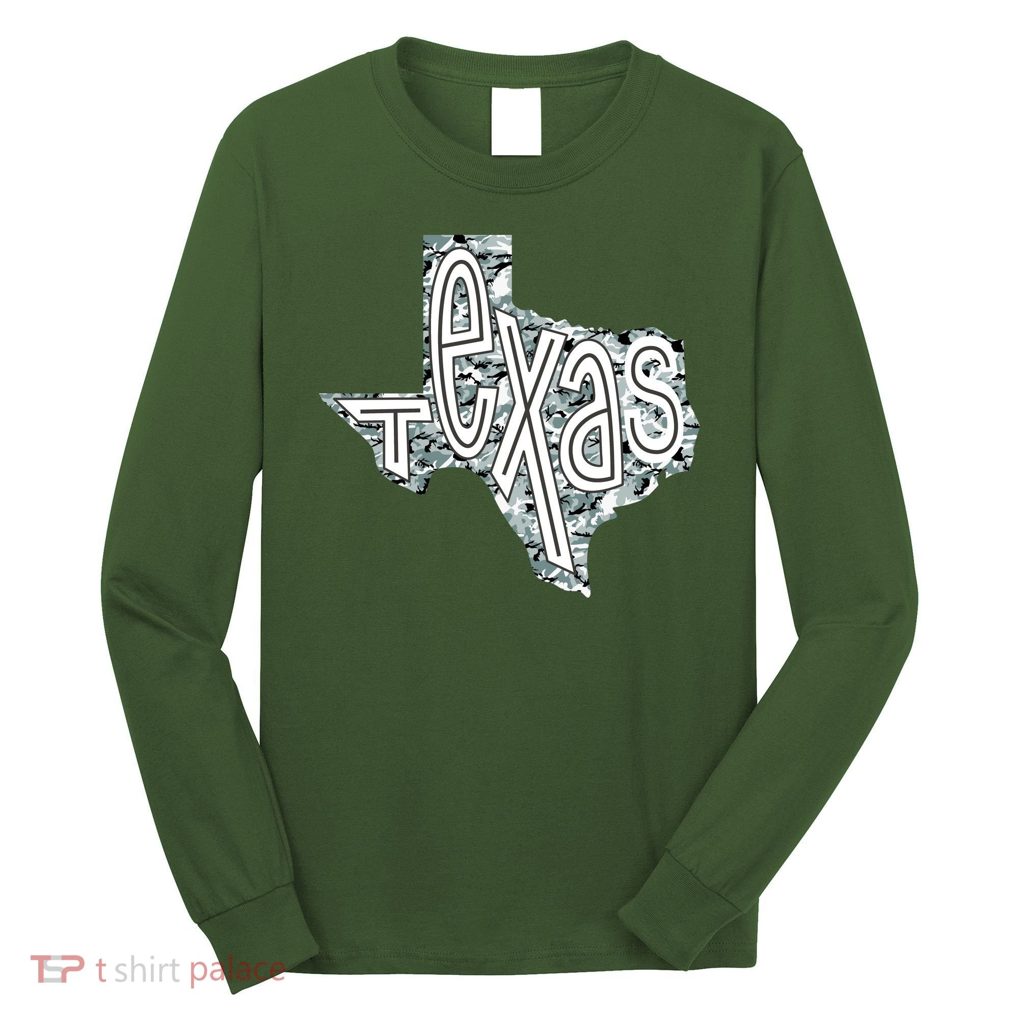Camouflage Texas State Logo Long Sleeve Shirt
