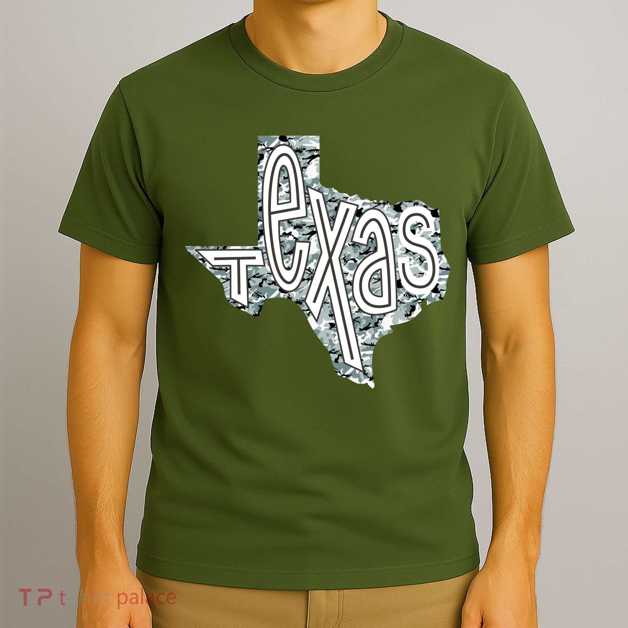 Camouflage Texas State Logo T-Shirt