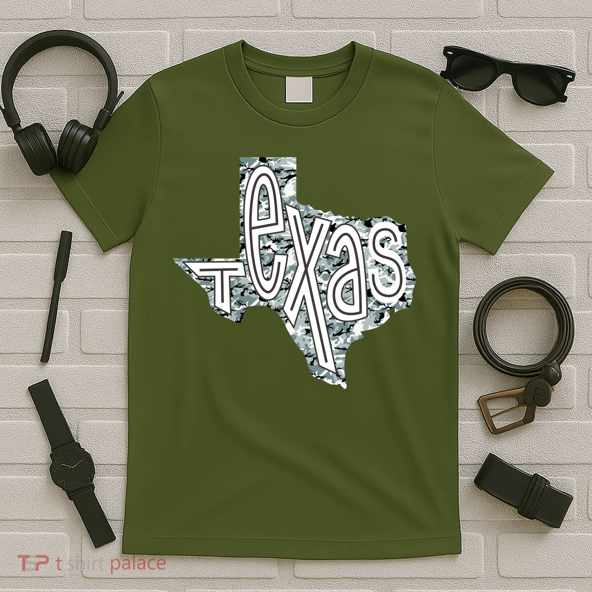 Camouflage Texas State Logo T-Shirt