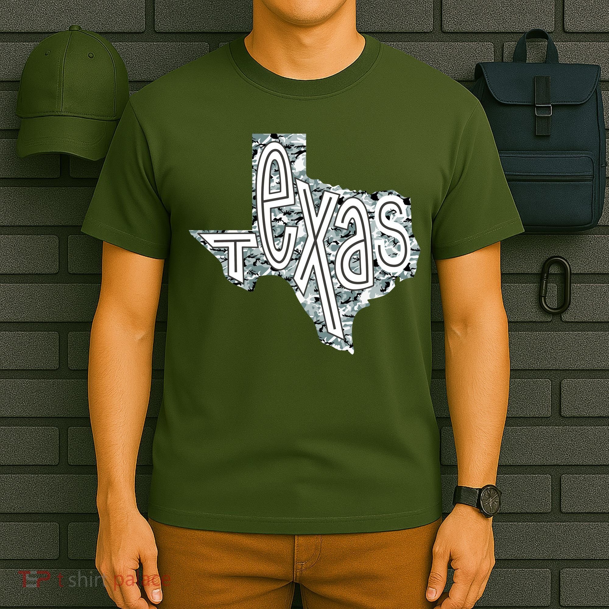 Camouflage Texas State Logo T-Shirt