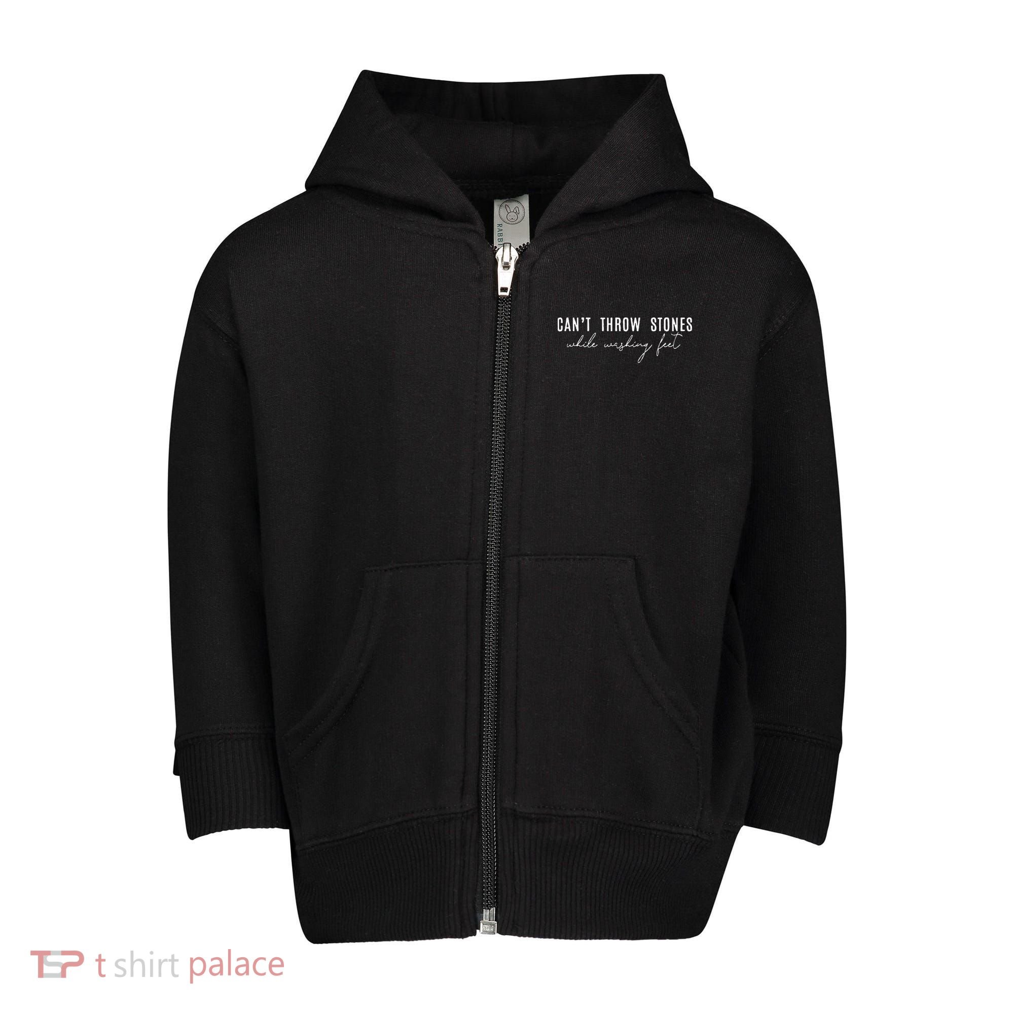 Cant Throw Stones While Washing Feet Toddler Zip Fleece Hoodie