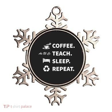Coffee Teach Sleep Repeat Back To School For Teachers Funny Gift Ornament