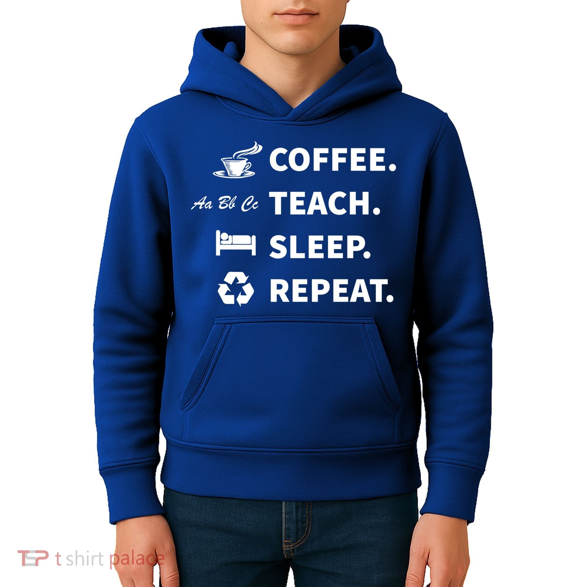 Coffee Teach Sleep Repeat Back To School For Teachers Funny Gift Kids Hoodie