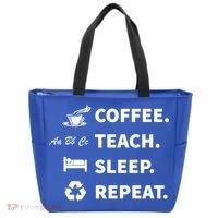 Coffee Teach Sleep Repeat Back To School For Teachers Funny Gift Tote Bag thumb 0